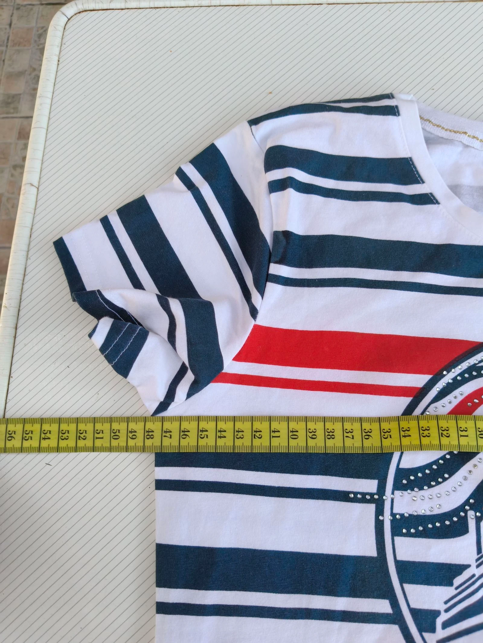 T-shirt Marinier à Rayures avec Imprimé Navy – photo 8
